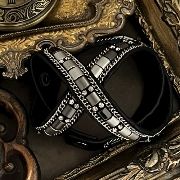 STELLA & DOT • Silver Gunmetal Cady Wrap Bracelet - Picture 6 of 6